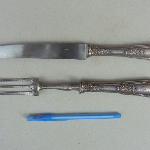 Cutlery set silver-plated with coat of arms, French, about 150 years old