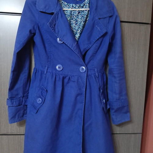 Bershka women's trench coat like new, size S, blue and purple
