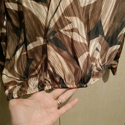 Airy asymmetrical women's shirt like new, black and brown