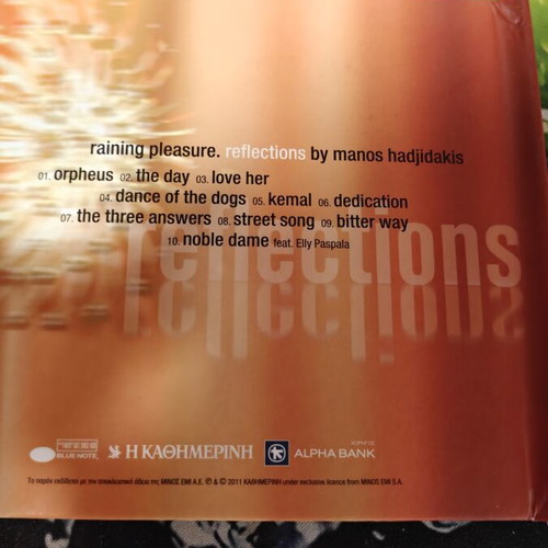 Raining Pleasure Reflections CD new by Manos Xadjidakis