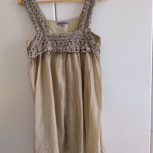 Cotton tunic used, summer beige size large