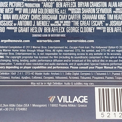 Argo Blu-Ray new, drama historical thriller with subtitles