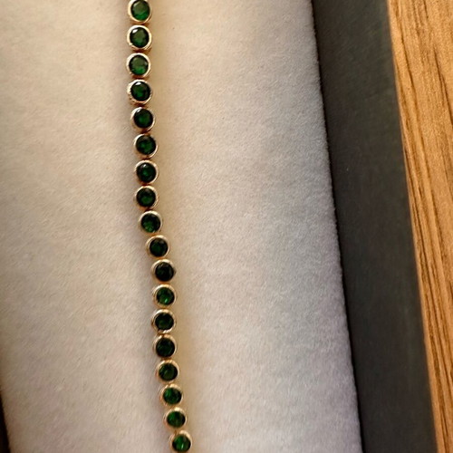 Women's bracelet new, green and gold