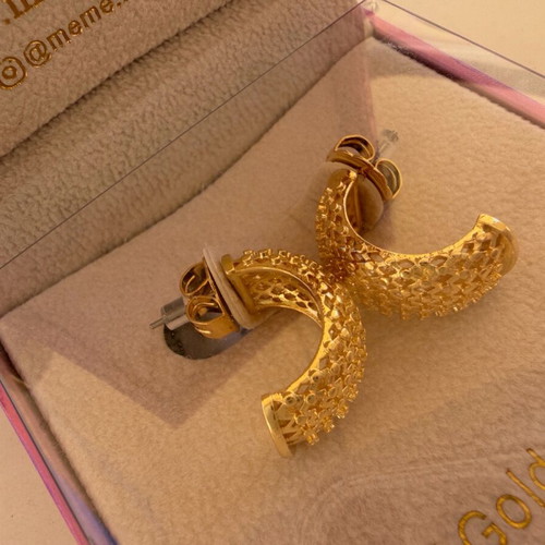 Meme London Dubai Dazzle 18K gold plated earrings new