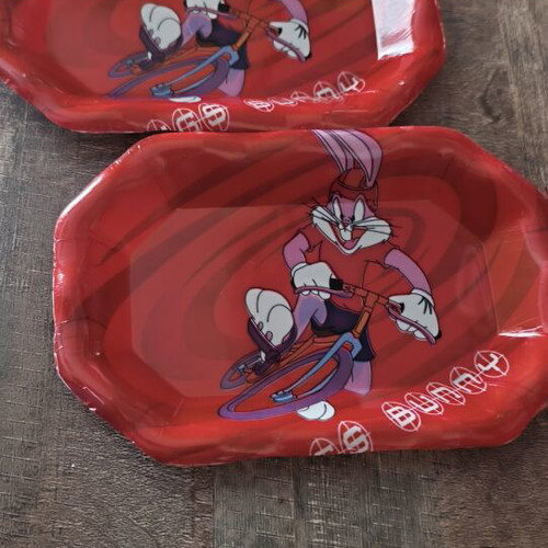 Vintage Space Jam Looney Tunes Bugs Bunny Plates set of 2