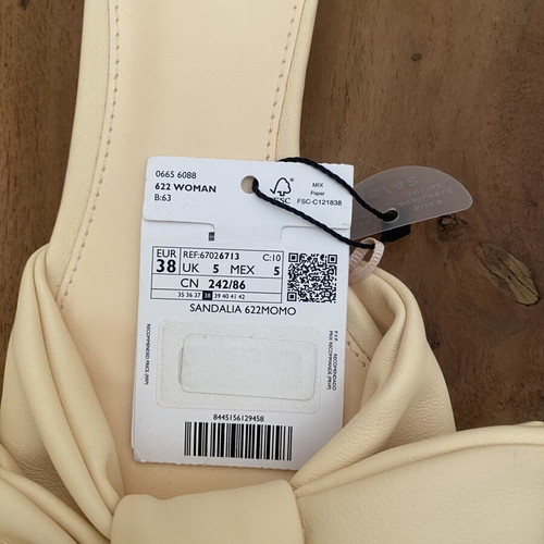 Mango flat mules with bow, size 38, new, beige