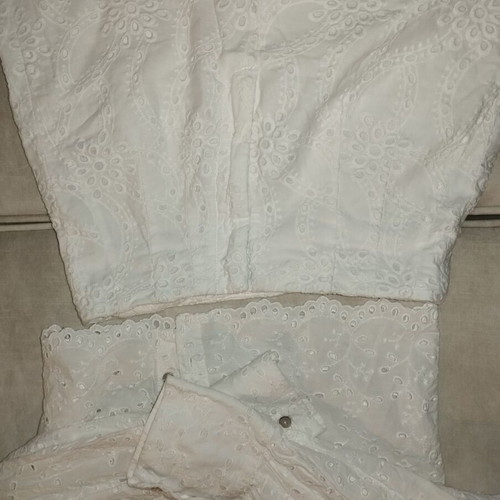 ZARA broderie anglaise set, crop top and shorts, white