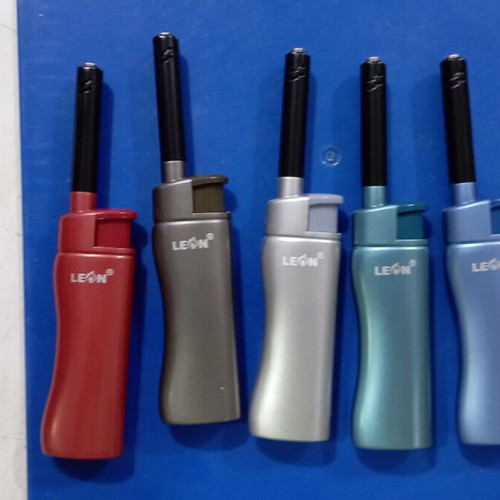 Leon lighters set of 5, multicolor, windproof with long neck, new