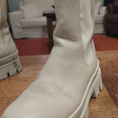 Leather boots used, beige, size 37