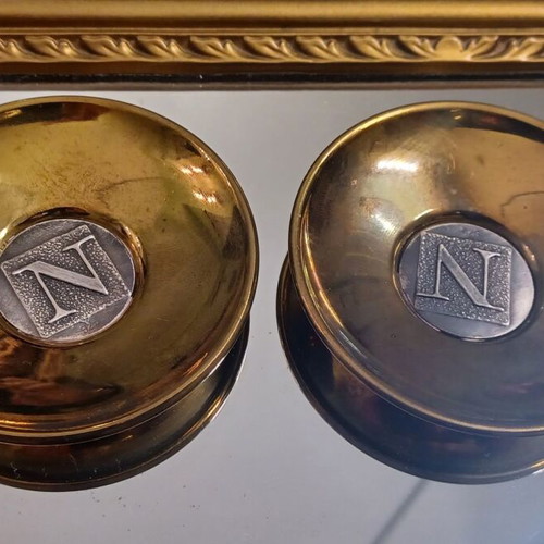 Gilded vessels "N" used with silver, set of 2 pieces