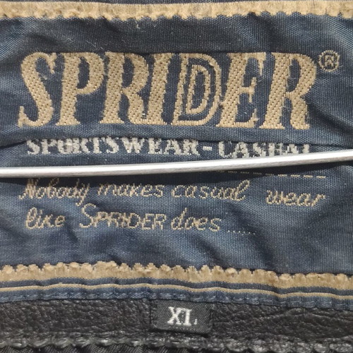 Sprider vintage leather jacket, size XL, black/dark brown
