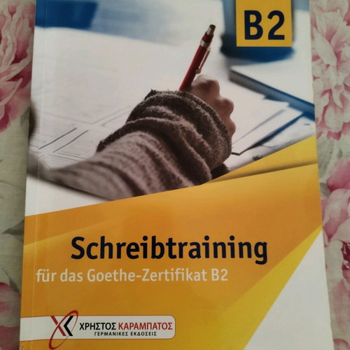 Schreibtraining B2 for Goethe-Zertifikat B2 book used, written with pencil and pen