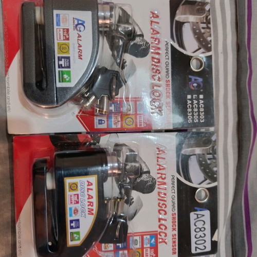 Disc lock set with alarm, 2 pieces, black and gray, new