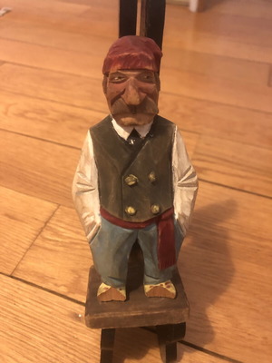 Trygg Mid Century Folk Art Wooden Figurine, hand-carved