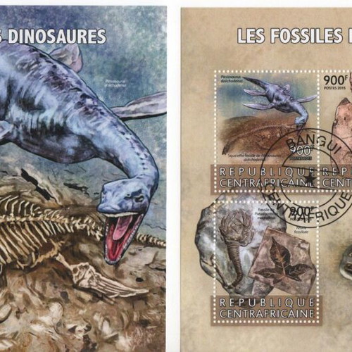 Fossils and 2015 Minisheets, prehistoric culture, mint condition