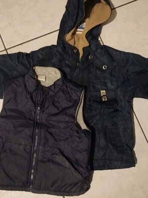Zara jacket used for 3-4 years, blue, sleeveless and long with hood pack