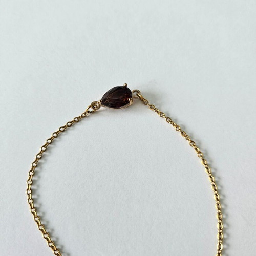 Hand chain bracelet new with stone, 19cm length, gold color