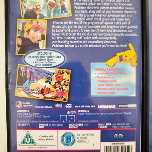 Pokemon Movie Collection DVD Bundle Lot, 6 movies