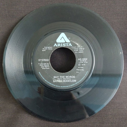 Barry Manilow Weekend In New England/Say The Words vinyl used