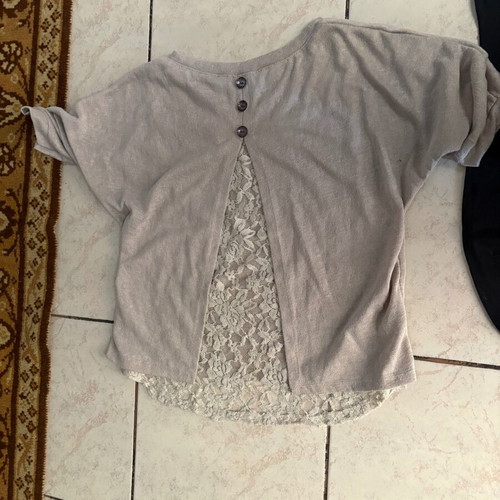 Elisa Immagine black dress and beige lace blouse set like new