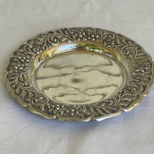 Ornate Silver Bowl Antique with Lid and Plate