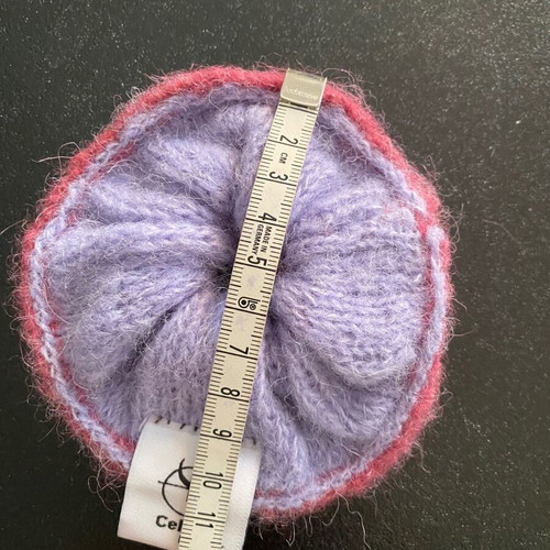 Πλεκτό scrunchie καινούργιο, μεταξωτό νήμα, διχρωμία