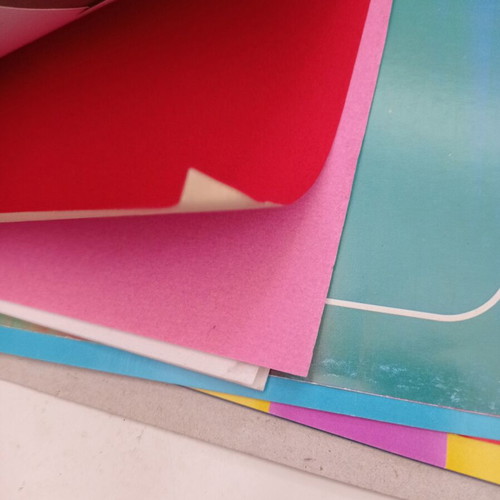 Craft paper sheets velveteen used, 20 self-adhesive pieces