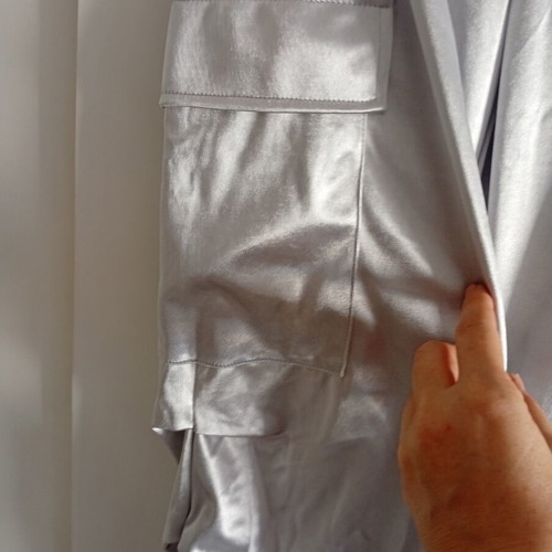 Shein cargo pants and top set like new, silver