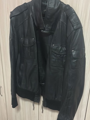 Δερμάτινο αντρικό jacket 3XL μαύρο σαν καινούργιο χειροποίητο από Σίατιστα