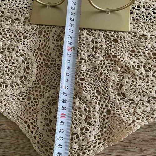 Handmade crochet table runner rhombus pattern