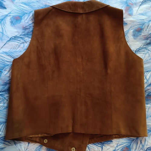 Leather women's vest new, brown
