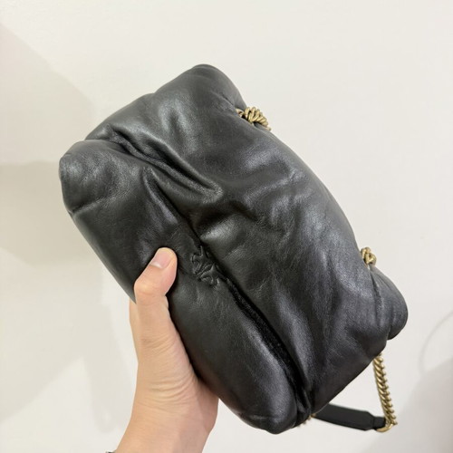 Pinko puff leather shoulder bag crossbody bag used, black