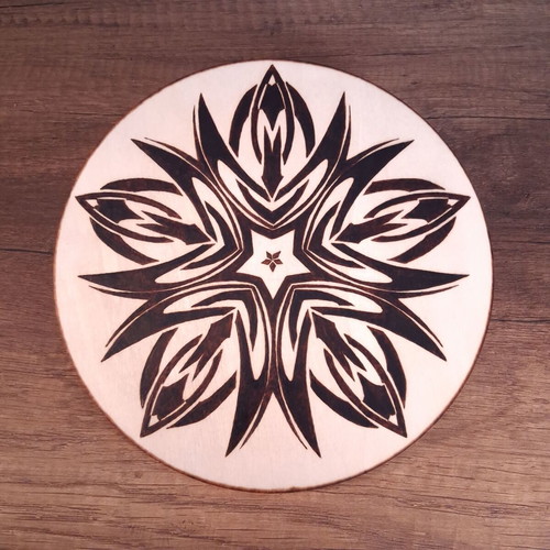 Mandala decorative woodcut new, diameter 20 cm