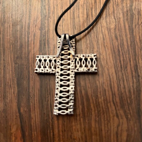 Silver 925 cross with zircon, like new, large