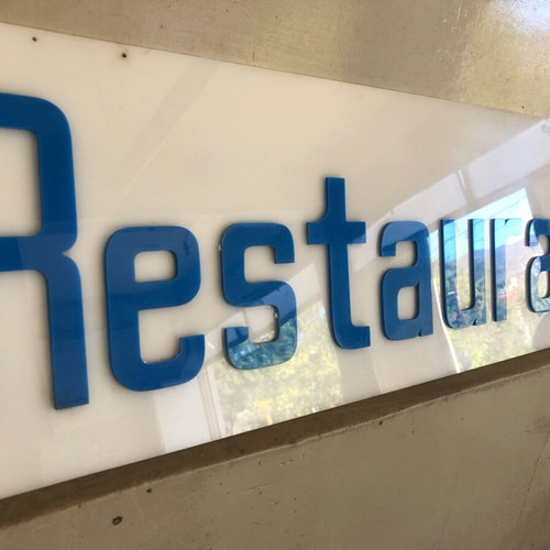 Restaurant sign from plexiglas like new 80x25cm