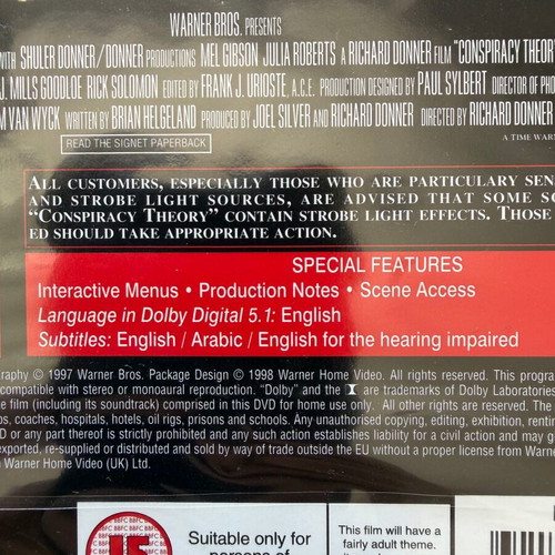 Conspiracy Theory DVD new, English subtitles, paper case