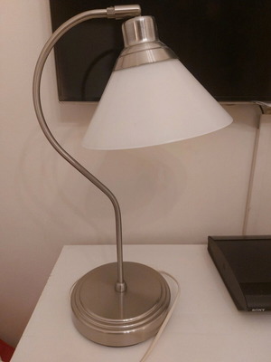 Lamp like new, silver with white, up to 40W