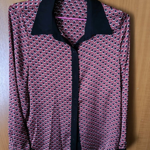Jubilee long-sleeve cotton satin shirt like new, multicolor