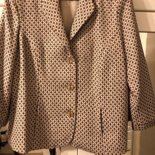 Jacket and elegant dress new, white ecru with silver thread