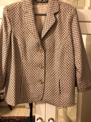 Jacket and elegant dress new, white ecru with silver thread