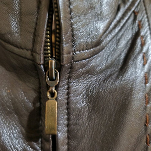 Women's leather jacket brown like new, size M