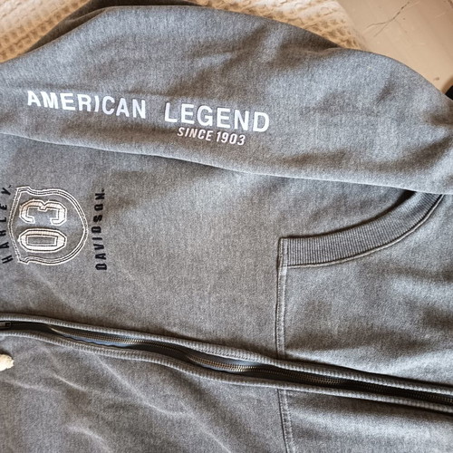 Harley Davidson grey zip-up hoodie XL, authentic