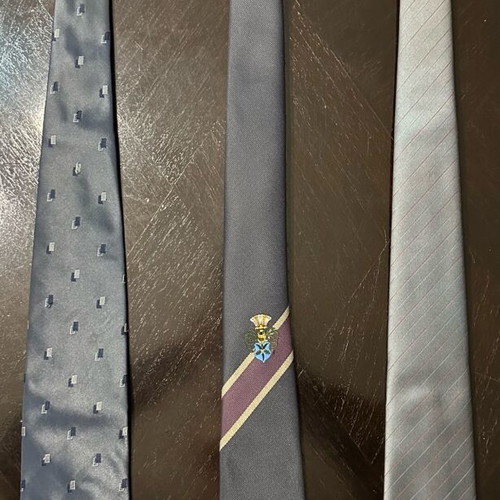 Set of 3 vintage men's ties Bruno Tenca, Trevira & Crest design like new