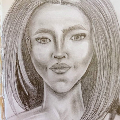 Portrait A4 size custom order, sketch not print