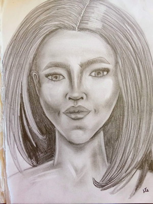 Portrait A4 size custom order, sketch not print