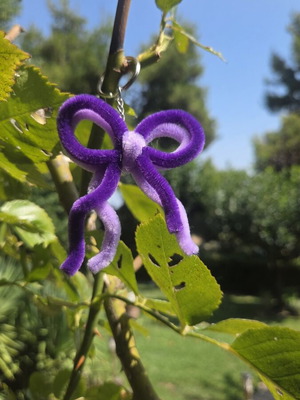 Χειροποίητο μπρελόκ φιόγκος Everbloom Flowers, μωβ