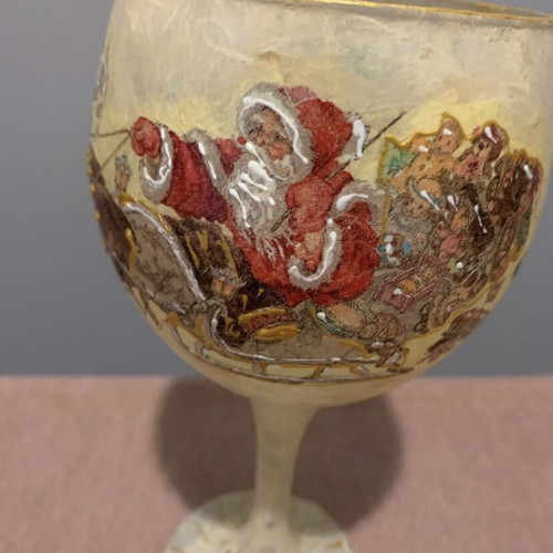 Christmas glass candle holder new with design