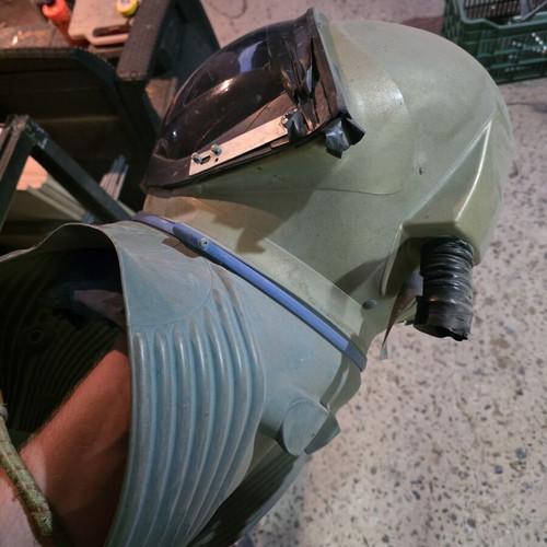 Spray Mask-Helmet used with broken visor
