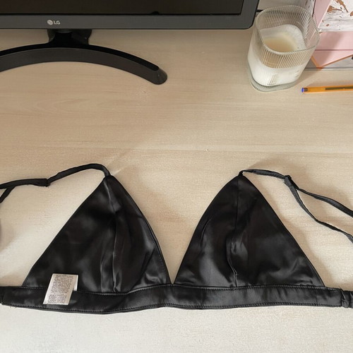 Shein black satin bustier top XS-S-M