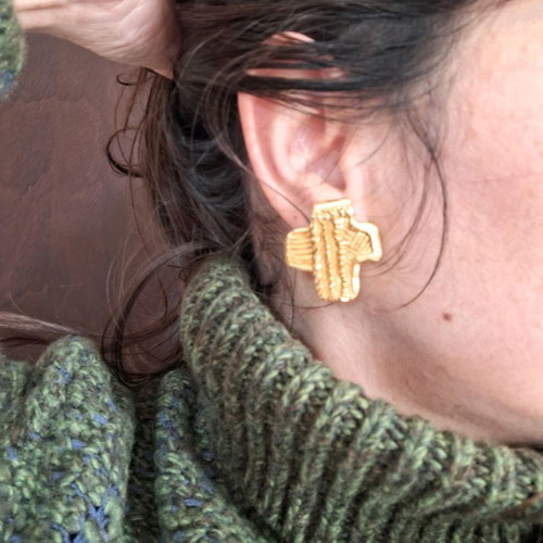 Christian Lacroix cross clip-on earrings used